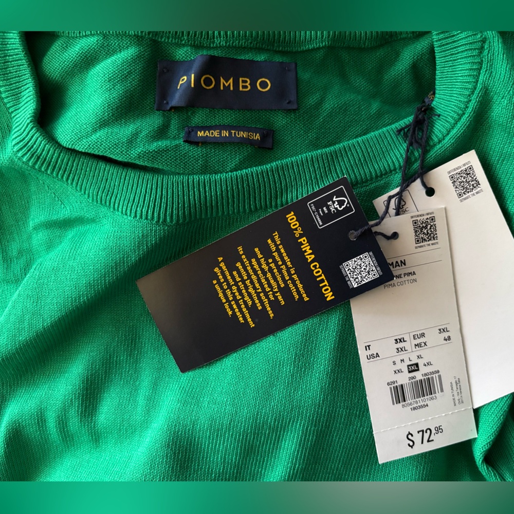 Piombo Men's Bold Green Crewneck Sweater